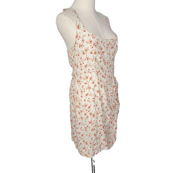 Reformation  Dress Sz 10 Hedy Faux Wrap Excellent Spring Mini Floral Guest Ivory - Picture 11 of 17